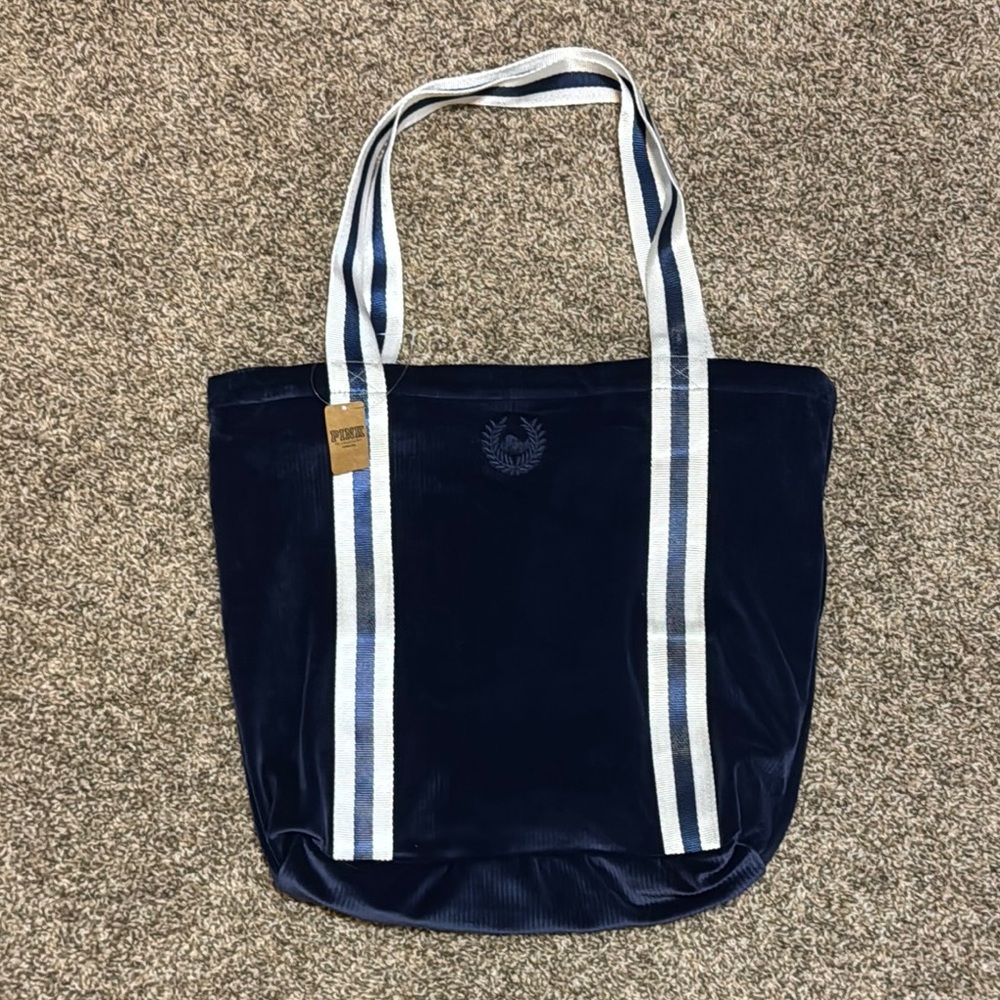Victoria Secret PINK | Velvet Blue & White Tote Bag NWT